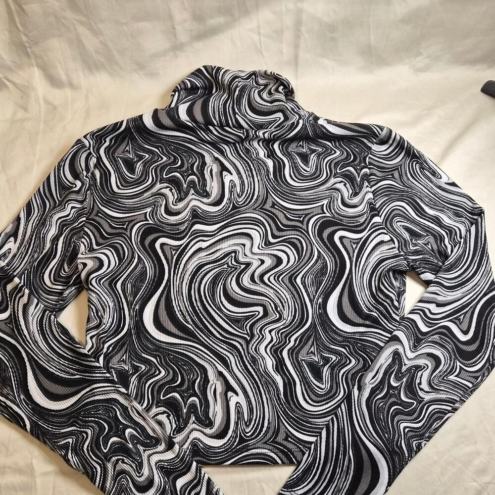 Justify Womens Y2K Marble Swirl Streetwear Crop Neonostalgia Long Sleeve Large - Picture 4 of 5